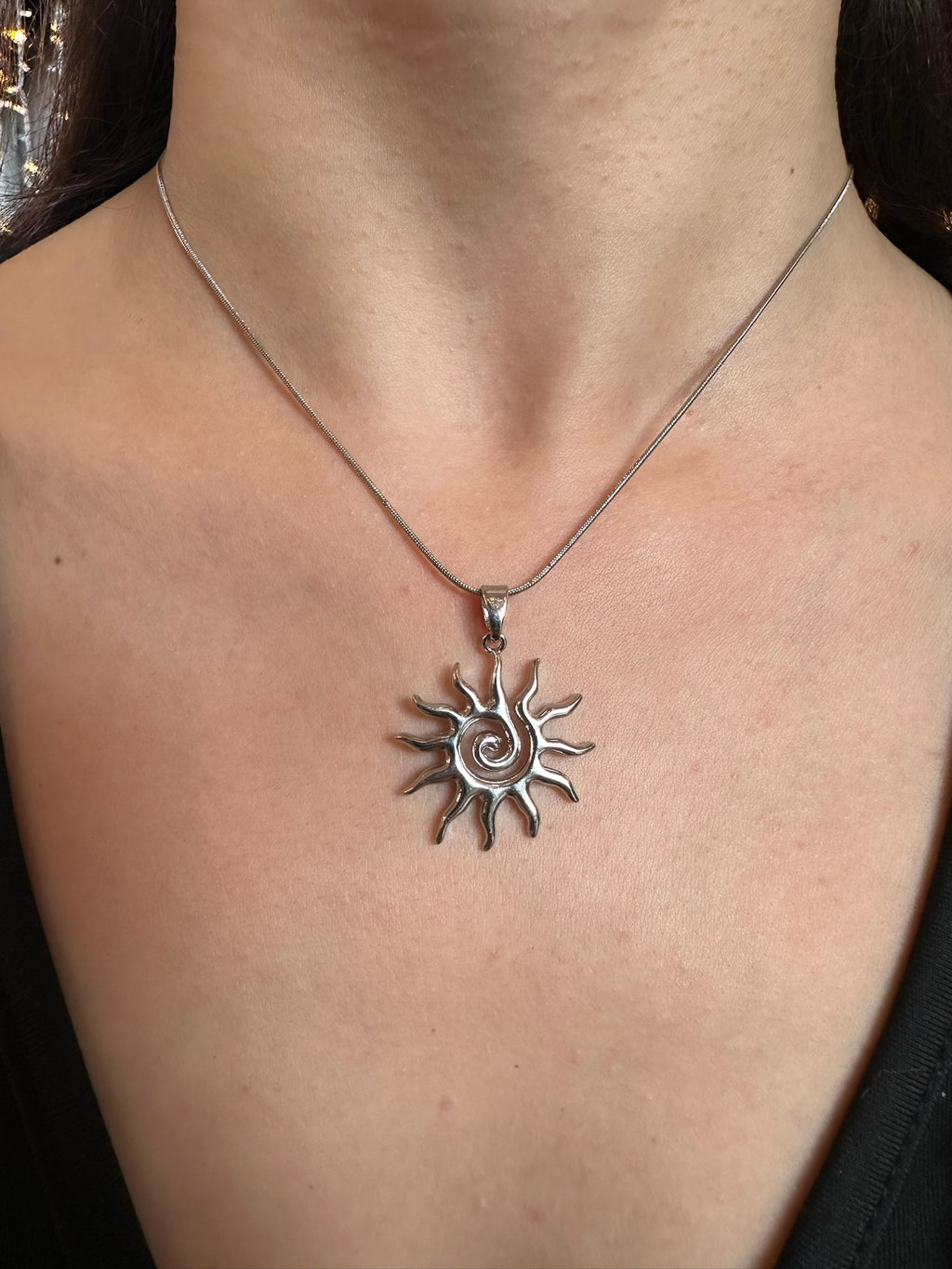 Spiral Sun Gümüş Kolye