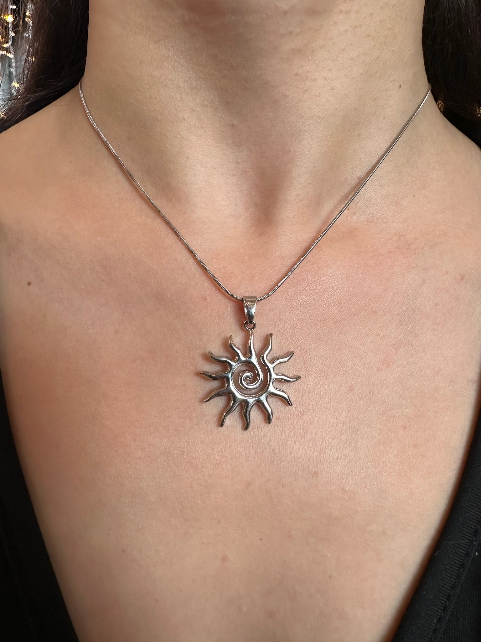 Spiral Sun Gümüş Kolye