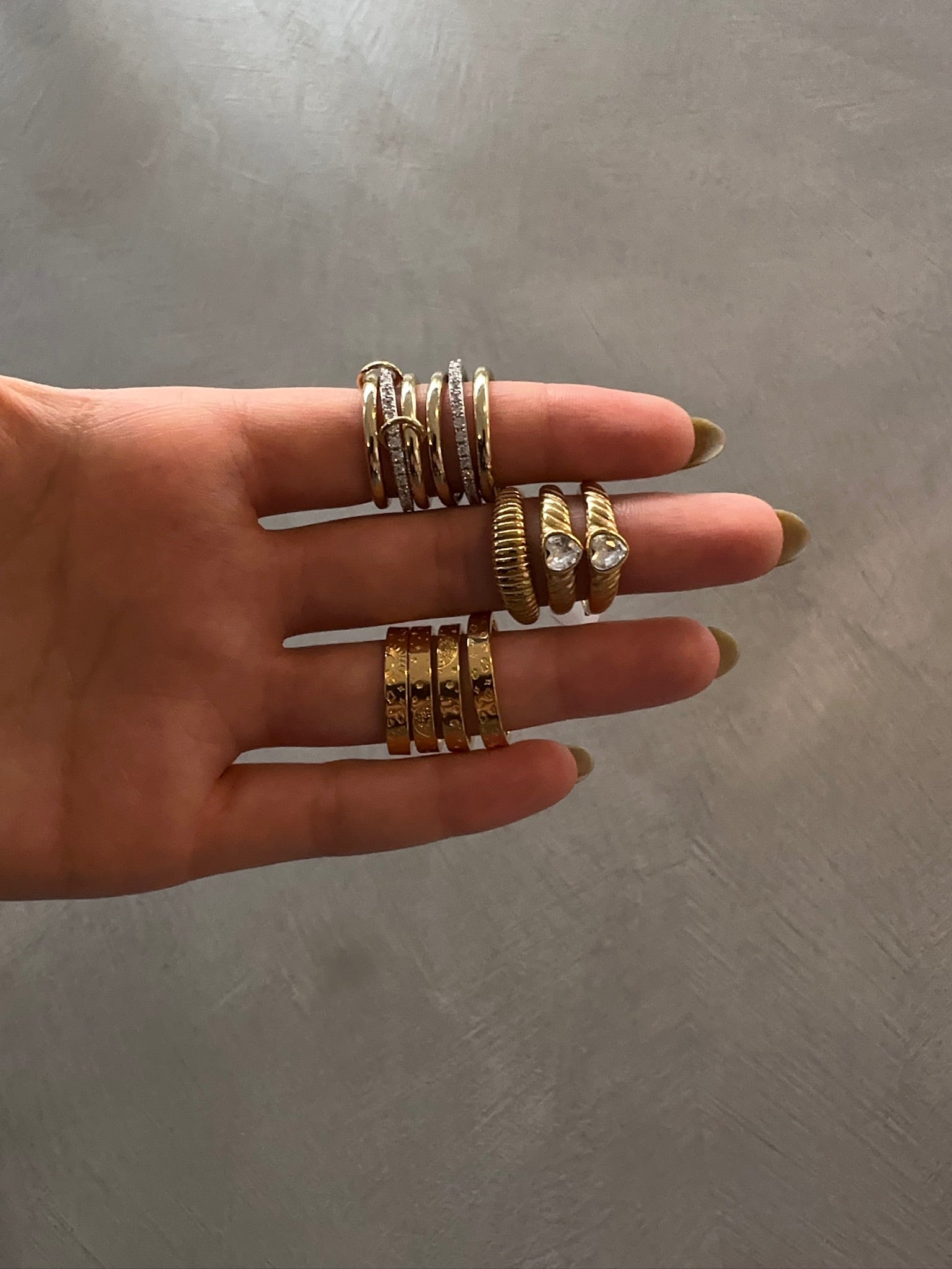 925 Ayar Gümüş Stack Yüzük Seti – Minimal Altın Renk Kaplama Yüzük – Günlük Şık Kadın Yüzüğü