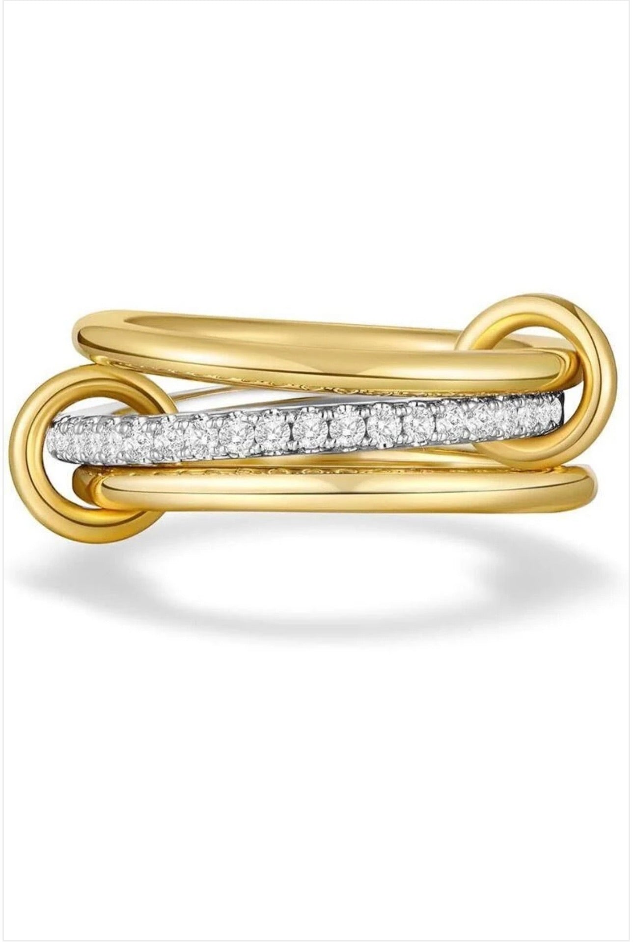 925 Ayar Gümüş Üst Üste Takılan Yüzük Seti – Minimal Altın Renk Kadın Yüzüğü